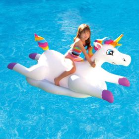 Cloud Rider Rainbow Unicorn Inflatable Ride-On Pool Float