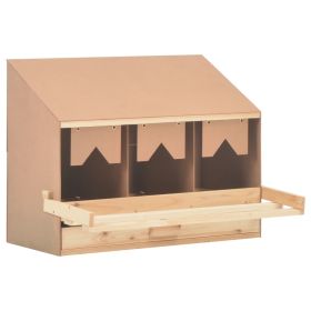 Chicken Laying Nest 3 Compartments 28.3"x13"x21.3" Solid Pine Wood