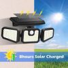 2 Pack 210 LED Solar Outdoor Lights 3 Heads Solar Lights IP65 Waterproof Solar Motion Sensor Lights With Remote Control