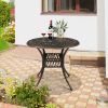 90*90*75cm Round Top Courtyard Cast Aluminum Table Bronze