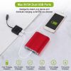 Outdoor Solar Panel 12V 25W Car Battery Charger IP68 Waterproof w/ 3.0A Dual USB Charging Clip Line