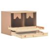 Chicken Laying Nest 2 Compartments 24.8"x15.7"x17.7" Solid Pine Wood