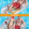 59in Inflatable Pool Float Raft w/ Headrest Armrest Cupholder Swimming Pool Lounge Air Mat Chair