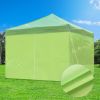 10x10ft EZ Canopy Gazebo Zipper Full Size Side Wall/Bright Green