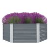 Raised Garden Bed 50.8"x50.8"x18.1" Galvanized Steel Gray