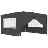 Professional Party Tent with Side Walls 13.1'x13.1' Anthracite 0.3 oz/ftÂ²