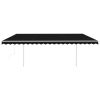 Automatic Retractable Awning with Posts 16.4'x9.8' Anthracite