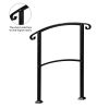 Artisasset Outdoor 1-3 Steps Adjustable Wrought Iron Handrails Black