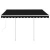 Automatic Retractable Awning with Posts 9.8'x8.2' Anthracite