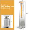 42; 000 BTU Stainless Steel Pyramid Patio Heater With Wheels