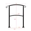 Artisasset Outdoor 1-3 Steps Adjustable Wrought Iron Handrails Black