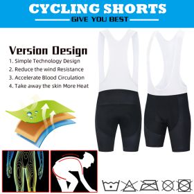 Men's Team Cycling Shorts Sports Breathable (Option: Black White-XXS)