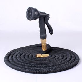 Multifunctional 3 Times Retractable Garden Hose High Pressure Car Wash Set (Option: Black 100FT-Asian Standard)