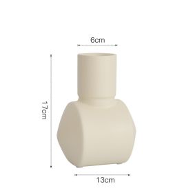 Nordic Morandi Simple Hammer Ceramic Vase Decoration Living Room Dining Room Tv Cabinet Wine Cabinet Decoration (Color: Beige)