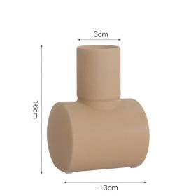 Nordic Morandi Simple Hammer Ceramic Vase Decoration Living Room Dining Room Tv Cabinet Wine Cabinet Decoration (Color: Brown)