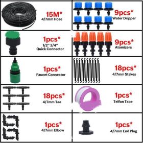 Drip Irrigation Set Automatic Watering Device Gardening And Gardening (Option: 15M suit)