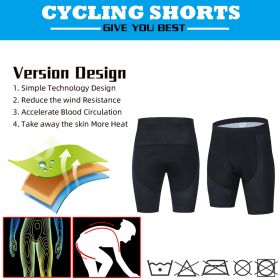 Men's Team Cycling Shorts Sports Breathable (Option: Black-XS)