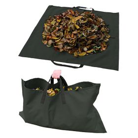 Garden Leaf Storage Outdoor Lawn Yard Waste Tarpaulin Container Recyclable Heavy Duty Garden Tote Garbage Bags (Color: Black)