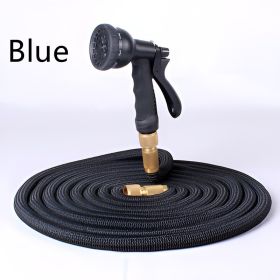 Multifunctional 3 Times Retractable Garden Hose High Pressure Car Wash Set (Option: Blue 100FT-Asian Standard)