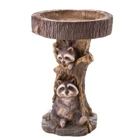 Garden Decoration Raccoon Resin Ornaments Handicraft Gardening Bird Drinking Ornaments (Option: Raccoon-22X13X13cm)