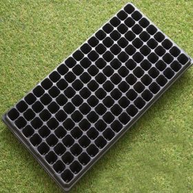 Rectangular Tray Sprout Nutrient Bowl Sprout Wheat Plastic Propagation Succulent Seedling Cup Pot (Option: Black-128grid thickening)