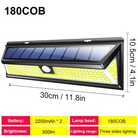 Solar Led Light Outdoor Solar Wall Light Outdoor Sensor Light Solar Led Lamp Outdoor Solar Panel Light With Motion Sensor Garden (Emitting Color: 180 LED no remote, Ships From: CN)