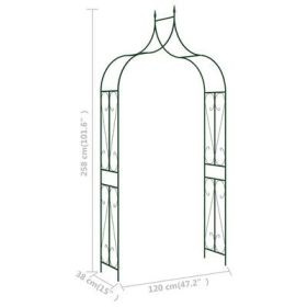 Garden Arch Dark Green 47.2"x15"x101.6" Iron (Color: Dark green)