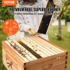 VEVOR Beehive Box Kit Bee Honey Hive 40 Frames 2 Deep 2 Medium Natural Fir Wood