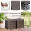 Removable Cushions Footstool Backyard Garden Patio Rattan Wicker Ottomans Seat