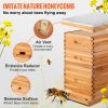 VEVOR Beehive Box Kit Bee Honey Hive 40 Frames 2 Deep 2 Medium Natural Fir Wood