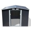 6' x 8' Outdoor Backyard Garden Metal Storage Shed for Utility Tool Storage - Coffee