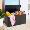 88 Gallon Garden Patio Rattan Storage Container Box