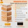 VEVOR Beehive Box Kit Bee Honey Hive 40 Frames 2 Deep 2 Medium Natural Fir Wood