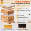 VEVOR Beehive Box Kit Bee Honey Hive 40 Frames 2 Deep 2 Medium Natural Fir Wood