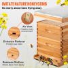 VEVOR Beehive Box Kit Bee Honey Hive 40 Frames 2 Deep 2 Medium Natural Fir Wood